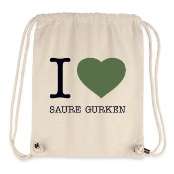 I love Saure Gurken - Stanley/Stella recycelter Gym Bag - Naturweiß - Vorne
