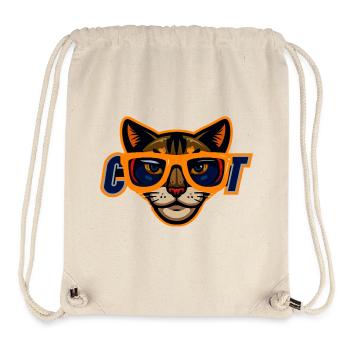 Cat with orange sunglasses - Stanley/Stella Recycled Gym Bag - natural - Front