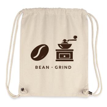 BEAN. MOUDRE. CAFÉ. CAFÉ - Sac à cordon recyclé Stanley/Stella - blanc naturel - Devant