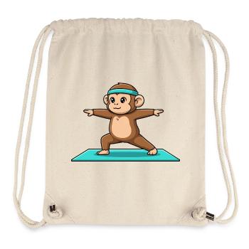Yoga-Affenaffe macht Krieger-Pose - Stanley/Stella recycelter Gym Bag - Naturweiß - Vorne