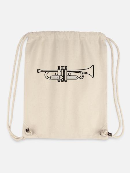 Minimalist Trumpet Line Art - Stanley/Stella Recycled Gym Bag - natural