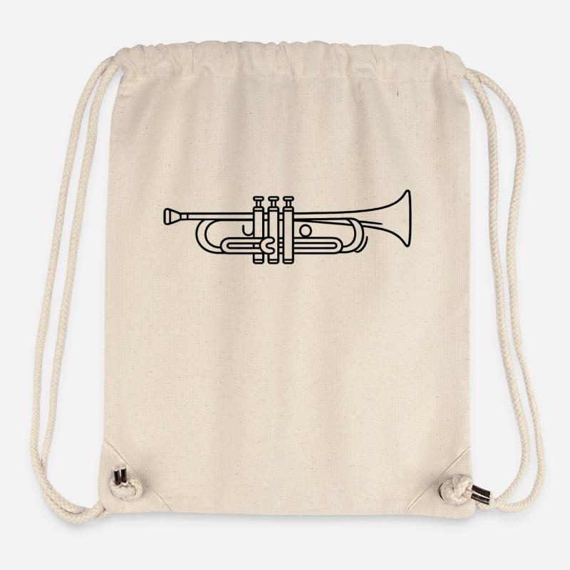 Minimalistische Trompete Line Art - Stanley/Stella recycelter Gym Bag - Naturweiß