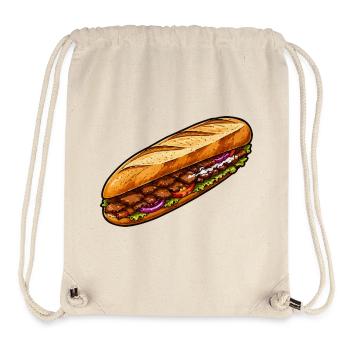 Baguette sandwich illustration - Stanley/Stella Recycled Gym Bag - natural - Front