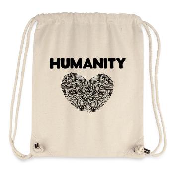 Love Heart Saying Humanity Mouvement pour la paix - Sac à cordon recyclé Stanley/Stella - blanc naturel - Devant