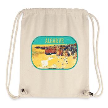 Retro-Abzeichen, Algarve Portugal, Strand Sommersonne - Stanley/Stella recycelter Gym Bag - Naturweiß - Vorne
