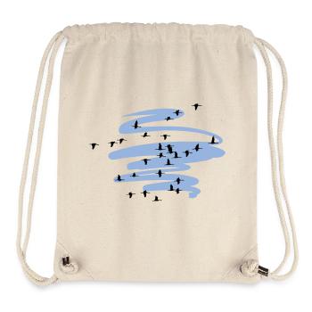 Wildgänse Kraniche Frühling - Stanley/Stella recycelter Gym Bag - Naturweiß - Vorne