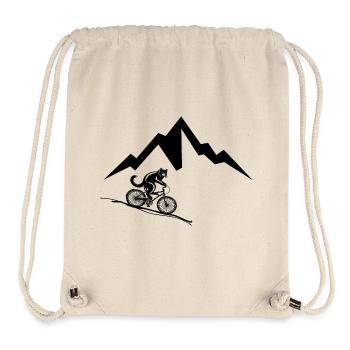 Katze fährt Fahrrad - Stanley/Stella recycelter Gym Bag - Naturweiß - Vorne