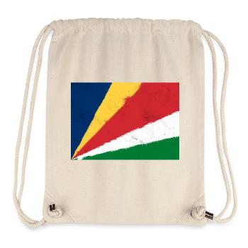 Drapeau des Seychelles - Sac à cordon recyclé Stanley/Stella - blanc naturel - Devant