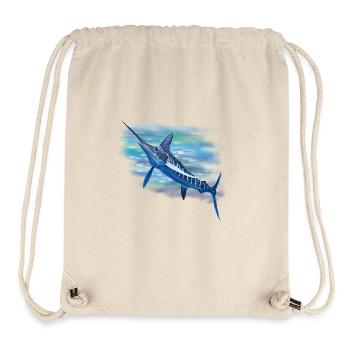 Marlin bleu à l’aquarelle - Sac à cordon recyclé Stanley/Stella - blanc naturel - Devant