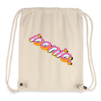 Iconic Retro 3D Typography Design - Stanley/Stella Recycled Gym Bag - natural - Front