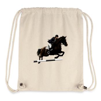 Cheval cabré avec cavalier - Sac à cordon recyclé Stanley/Stella - blanc naturel - Devant