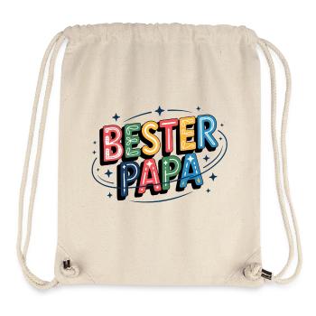 Bester Papa bunte Buchstabenillustration - Stanley/Stella recycelter Gym Bag - Naturweiß - Vorne