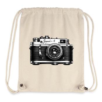 Croquis d'appareil photo vintage - Sac à cordon recyclé Stanley/Stella - blanc naturel - Devant