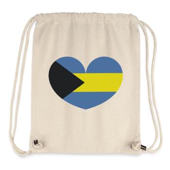 Cœur du drapeau des Bahamas - Sac à cordon recyclé Stanley/Stella - blanc naturel - Devant