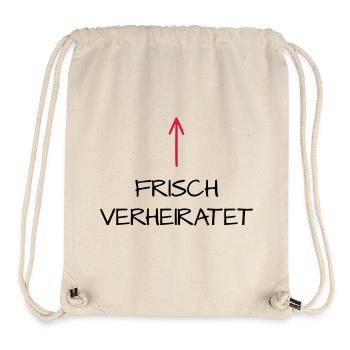 Frisch verheiratet Flitterwochen Hochzeitsreise - Stanley/Stella recycelter Gym Bag - Naturweiß - Vorne