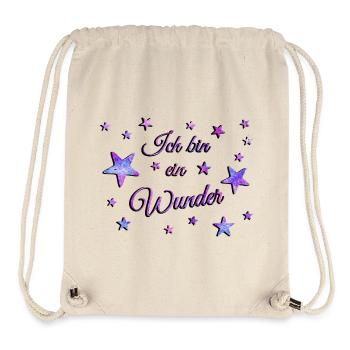 Ich bin ein Wunder - lila | Sterne Geburt Baby - Stanley/Stella recycelter Gym Bag - Naturweiß - Vorne