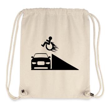 Rollstuhlfahrer springt über eine Rampe # - Stanley/Stella recycelter Gym Bag - Naturweiß - Vorne