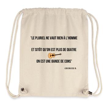 Sitôt qu'on est plus de 4... - Sac à cordon recyclé Stanley/Stella - blanc naturel - Devant