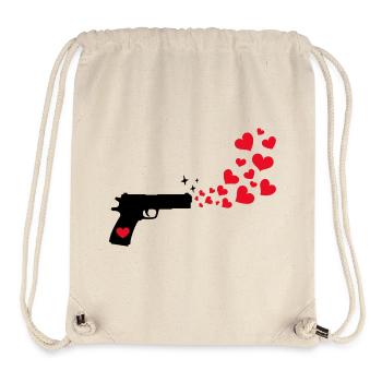 Mouvement pour la paix Cœur Déclaration d’amour pour la paix - Sac à cordon recyclé Stanley/Stella - blanc naturel - Devant