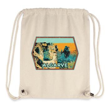Retro-Abzeichen, Algarve Portugal, Strand Sommersonne - Stanley/Stella recycelter Gym Bag - Naturweiß - Vorne
