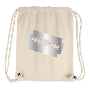 Razor Blade Illustration with Heart Motif - Stanley/Stella Recycled Gym Bag - natural - Front