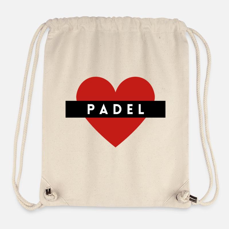 Padel Love / Heart - Sac à cordon recyclé Stanley/Stella - blanc naturel