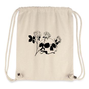 Skull and crossbones with roses - Stanley/Stella Recycled Gym Bag - natural - Front