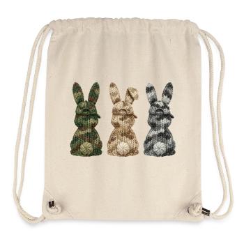 3 lapins par derrière alignés Camouflage de la casquette - Sac à cordon recyclé Stanley/Stella - blanc naturel - Devant