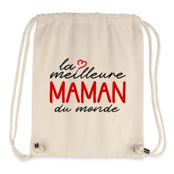 MAMAN Coeur Rouge Logo Lettré - Sac à cordon recyclé Stanley/Stella - blanc naturel - Devant