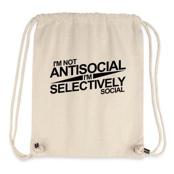 Antisocial Selectively Social Nerd Geek Geschenk - Stanley/Stella recycelter Gym Bag - Naturweiß - Vorne