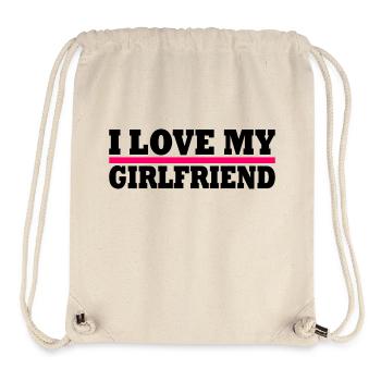 I love my girlfriend - Stanley/Stella recycelter Gym Bag - Naturweiß - Vorne