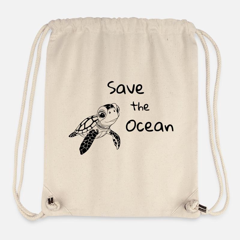 Schilkröte - Save the Ocean - Stanley/Stella recycelter Gym Bag - Naturweiß