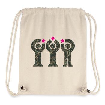 Tarnminiaturen mit rosa Sternen - Stanley/Stella recycelter Gym Bag - Naturweiß - Vorne