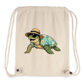 Turtle in tropical look - Stanley/Stella Recycled Gym Bag - natural - Front
