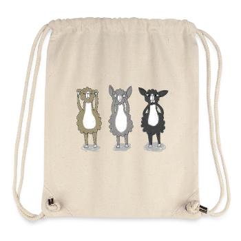 Three llamas - don't hear, don't see, don't talk - Stanley/Stella Recycled Gym Bag - natural - Front