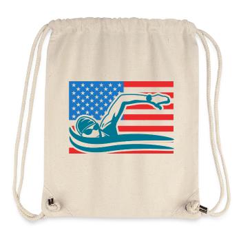Schwimmen USA Flagge - Stanley/Stella recycelter Gym Bag - Naturweiß - Vorne