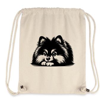 Pomeranian Head with Paws - Stanley/Stella Recycled Gym Bag - natural - Front