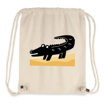 schwarzes Krokodil - Stanley/Stella recycelter Gym Bag - Naturweiß - Vorne