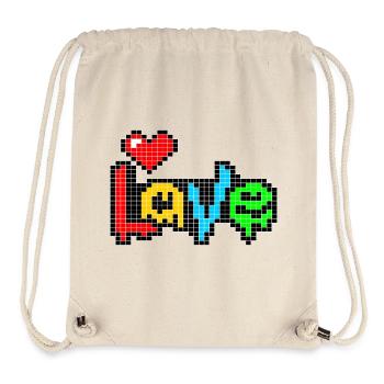 Pixel Art Heart - LOVE in Four Colors - Stanley/Stella Recycled Gym Bag - natural - Front