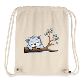 Ours câlin sur la branche - Sac à cordon recyclé Stanley/Stella - blanc naturel - Devant