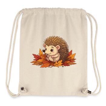 Igel im Herbstlaub Herbstzauber - Stanley/Stella recycelter Gym Bag - Naturweiß - Vorne