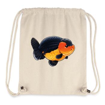 Poisson rouge de haute qualité Ranchu Orange Noir - Sac à cordon recyclé Stanley/Stella - blanc naturel - Devant