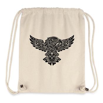 Tribal Adler – Kraftvolles Schwarz-Weiß-Design - Stanley/Stella recycelter Gym Bag - Naturweiß - Vorne
