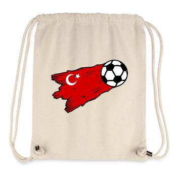 Graphique du football drapeau turc - Sac à cordon recyclé Stanley/Stella - blanc naturel - Devant