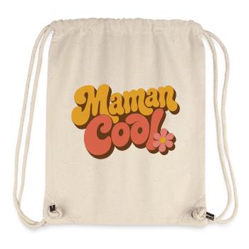 Mama Cool rétro fleurs 70s - Sac à cordon recyclé Stanley/Stella - blanc naturel - Devant