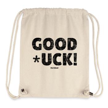 Good * ! luck en allemand: Bonne chance! - Sac à cordon recyclé Stanley/Stella - blanc naturel - Devant
