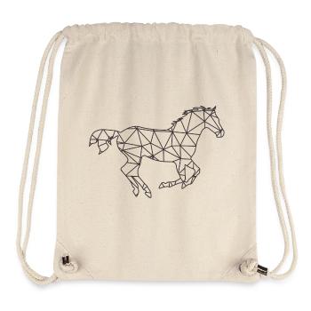Geometrisches Galopp-Polygonpferd - Stanley/Stella recycelter Gym Bag - Naturweiß - Vorne