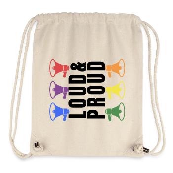 PRIDE Loud and PROUD black 2 - Stanley/Stella recycelter Gym Bag - Naturweiß - Vorne