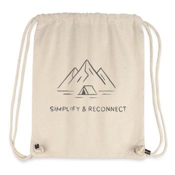 Simplify & Reconnect Camping Motiv - Stanley/Stella recycelter Gym Bag - Naturweiß - Vorne