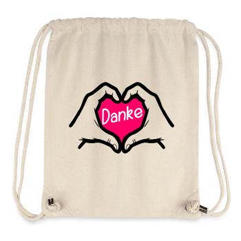 Dankeschön Danke HERZ - Stanley/Stella recycelter Gym Bag - Naturweiß - Vorne